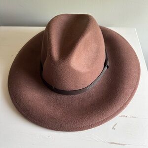 Brown Wool Brim Hat - Size L